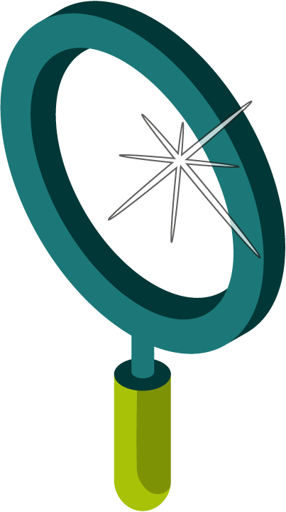 An illustration of a magnifying glass
