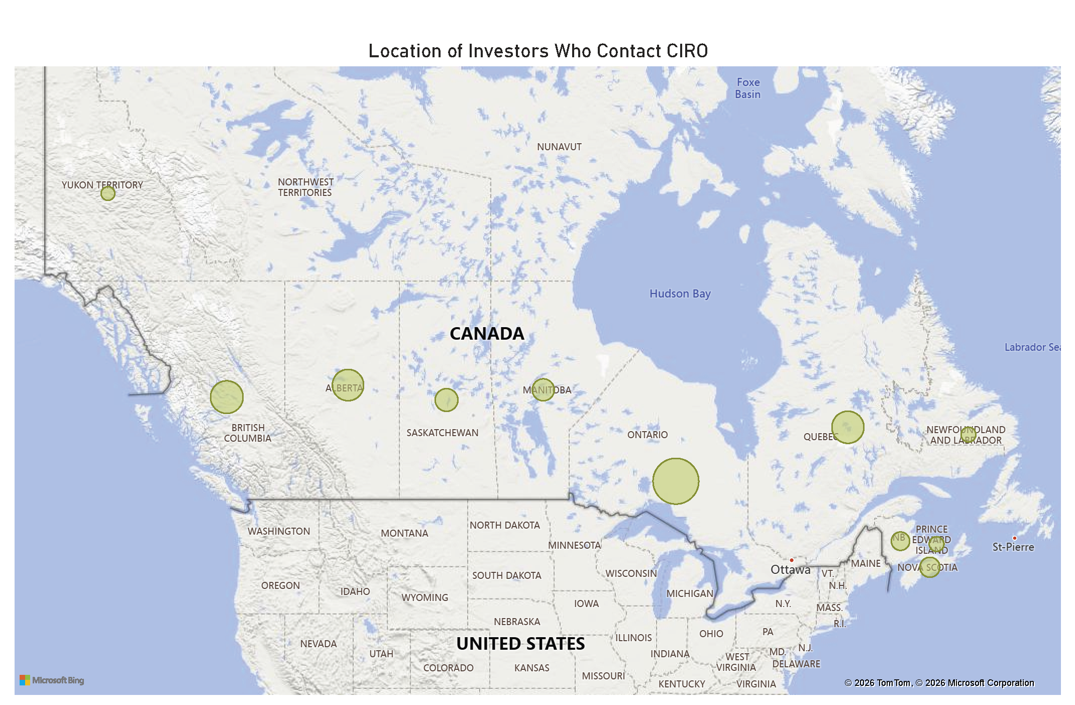 Geographic Location - Refer to the table below for complete data.